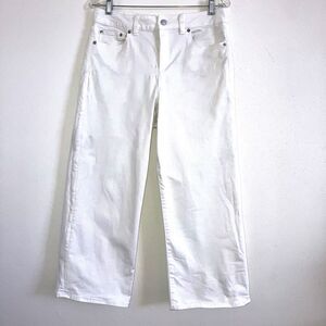 CHELSEA & VIOLET sz 29 Solid White Cotton Blend Stretch Denim Wide Leg Jeans